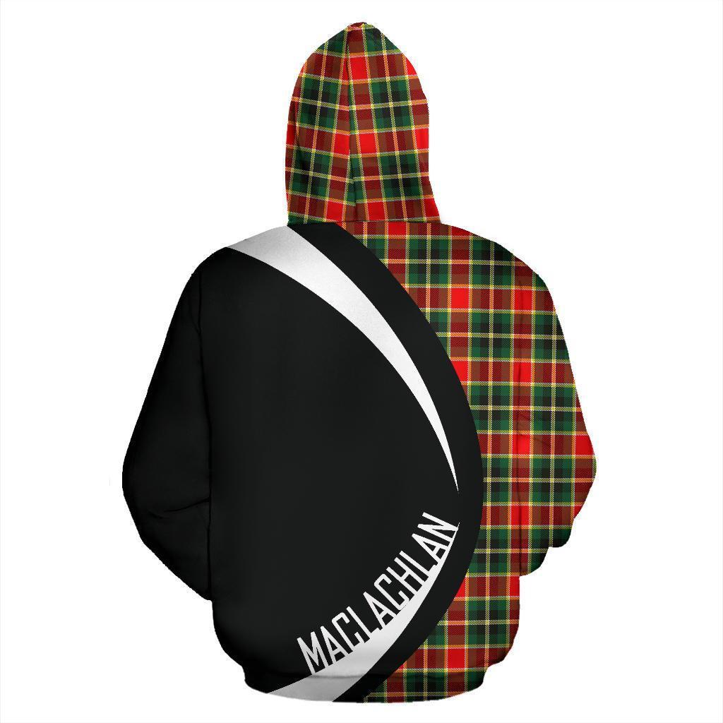 Printivon Maclachlan Hunting Modern Tartan Crest Hoodie Circle Style
