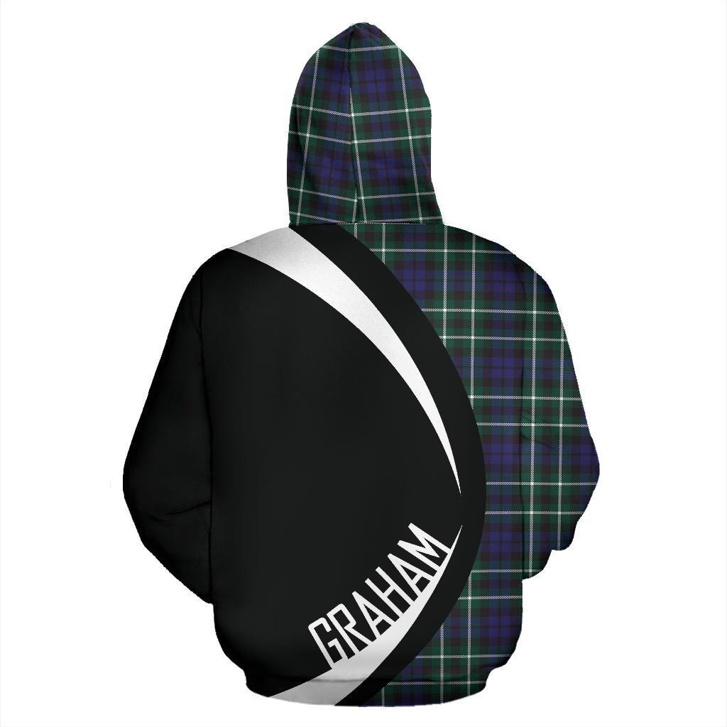 Printivon Graham Of Montrose Modern Tartan Crest Hoodie Circle Style
