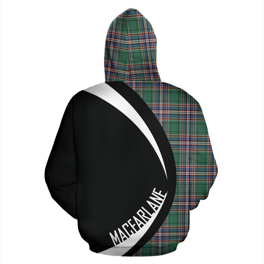 Printivon Macfarlane Hunting Ancient Tartan Crest Hoodie Circle Style