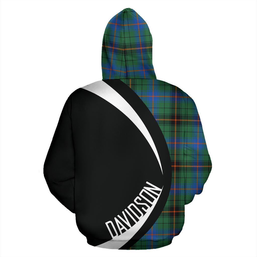 Printivon Davidson Ancient Tartan Crest Hoodie Circle Style