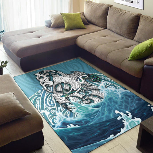 New Zealand Maori Manaia The Blue Sea Area Rug