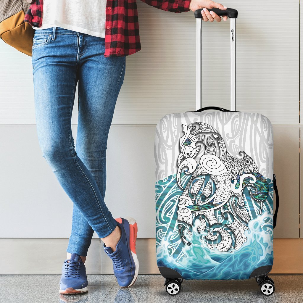 Maori Manaia The Blue Sea Luggage Covers, White