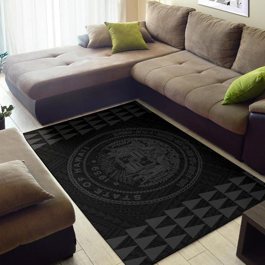 Kakau Seal Of Hawaii Polynesian Grey Rug