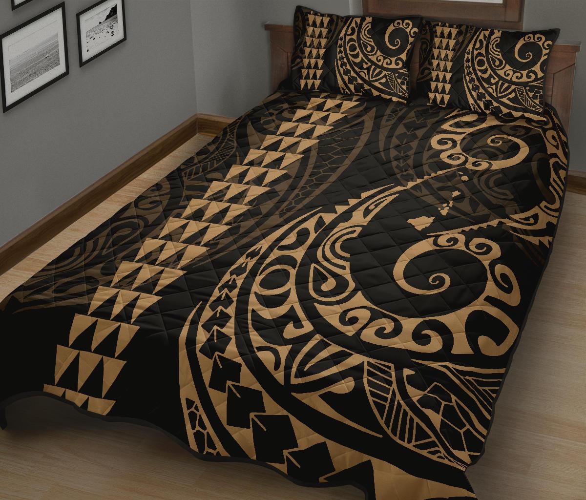Polynesian Hawaii Quilt Bed Set Brown AH