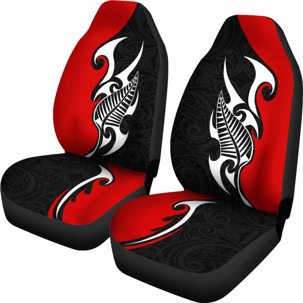 Polynesian Car Seat Cover Aotearoa Silver Fern Maori