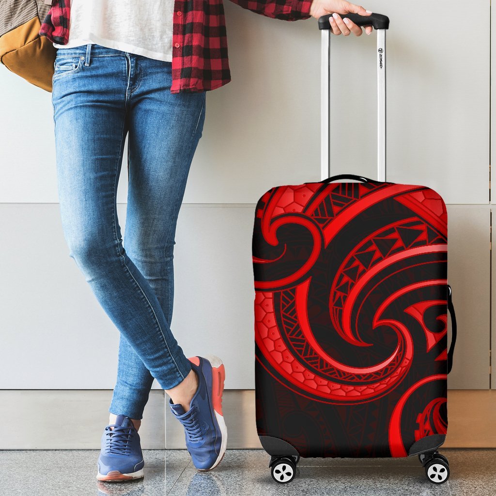 New Zealand Maori Mangopare Luggage Cover Polynesian Red