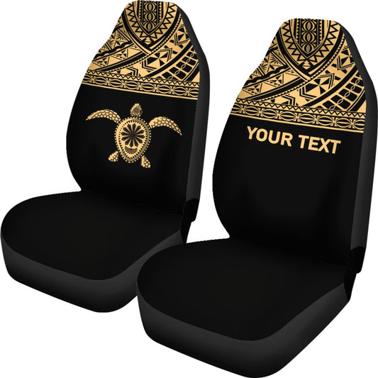 Hawaii Custom Personalised Car Seat Covers Polynesian Turtle Gold Horizontal