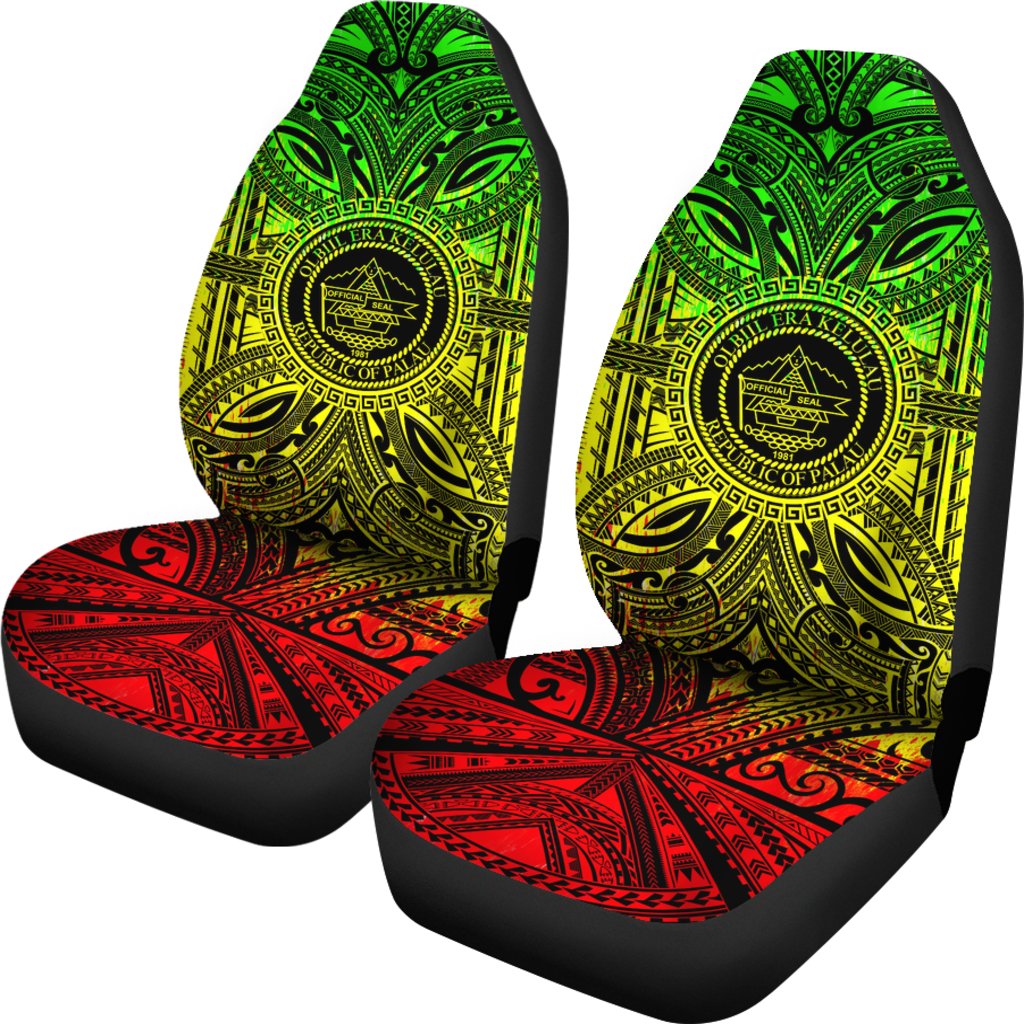 Palau Car Seat Cover Palau Coat Of Arms Polynesian Reggae Style