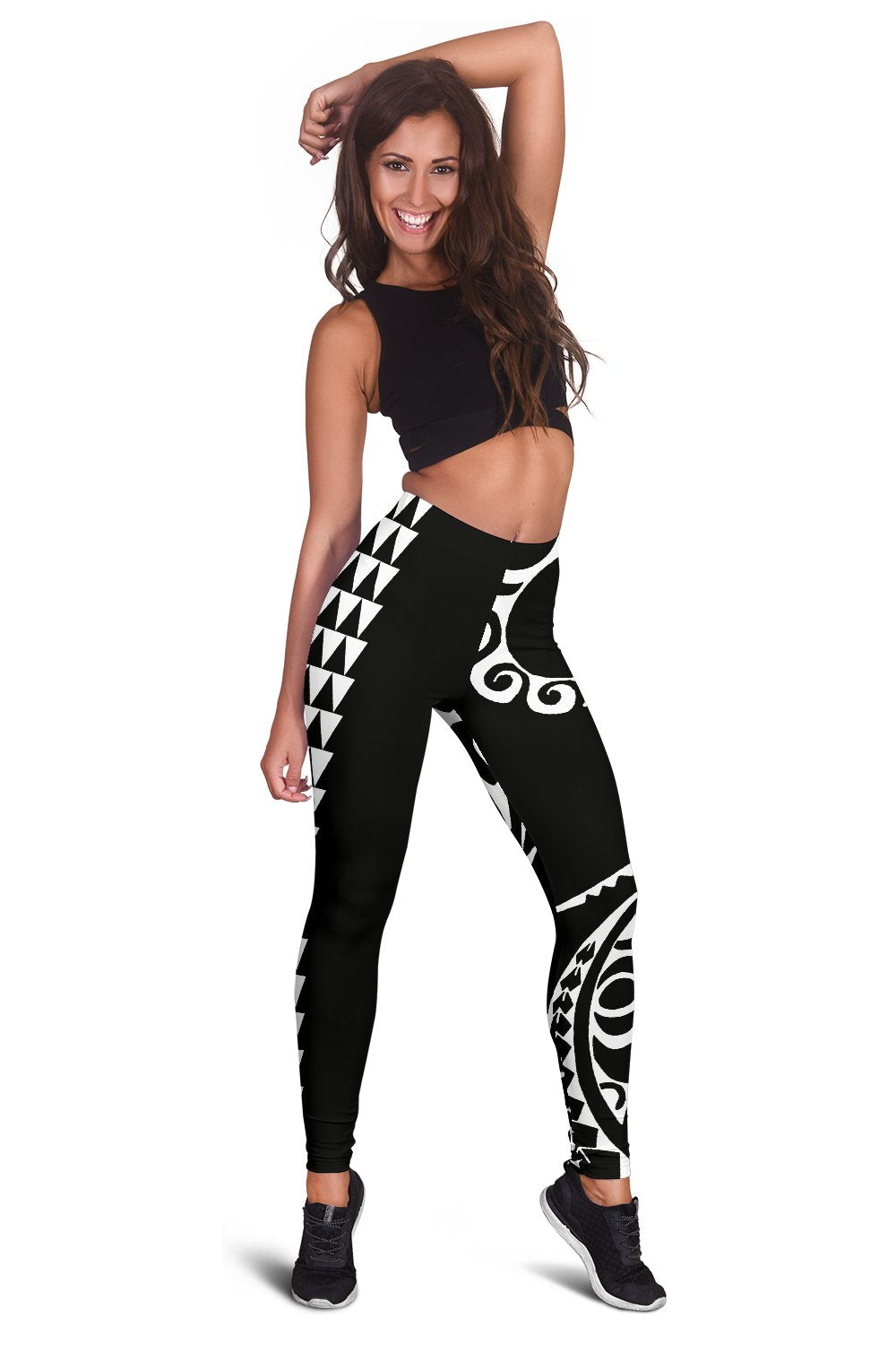 White Polynesian Tribal Women's Leggings