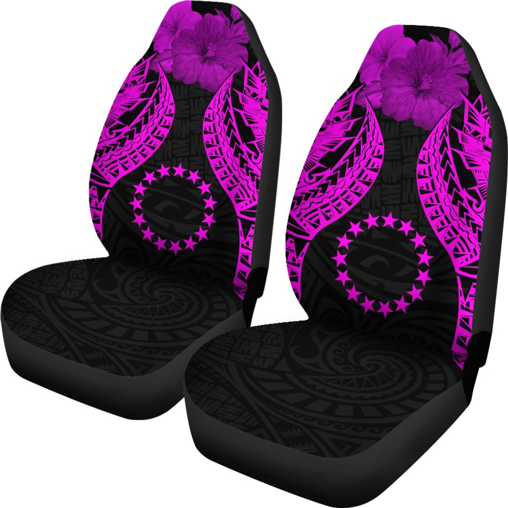 Cook islands Polynesian Car Seat Covers Pride Seal And Hibiscus Pink