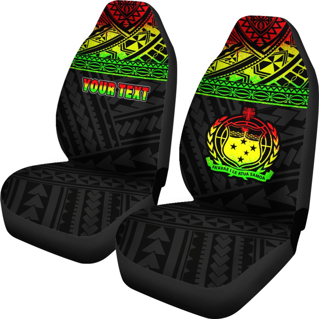 Samoa Custom Personalised Car Seat Covers Samoa Reggae Coat Of Arms Polynesian Tattoo