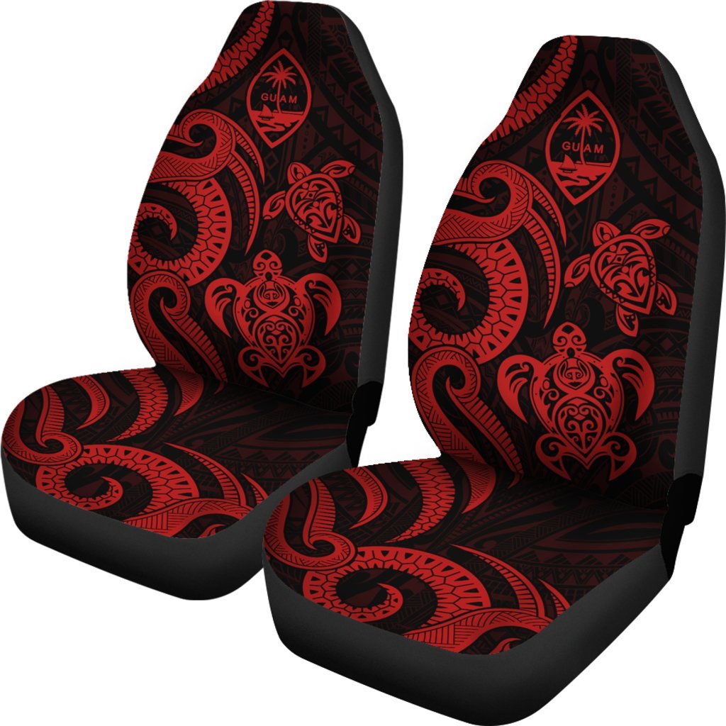Guam Polynesian Car Seat Covers Red Tentacle Turtle