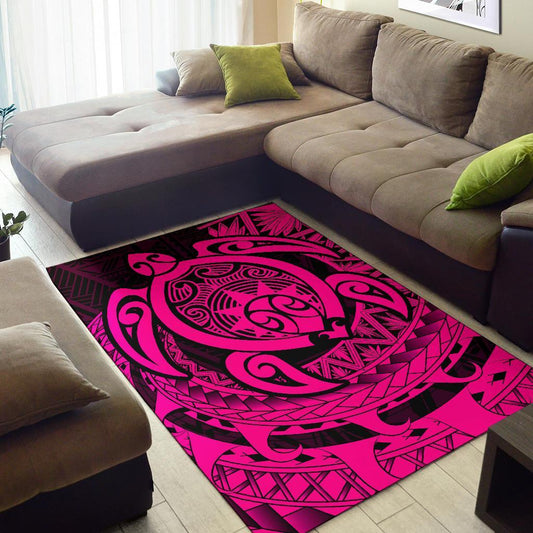 Hawaii Polynesian Turtle Rug Pink