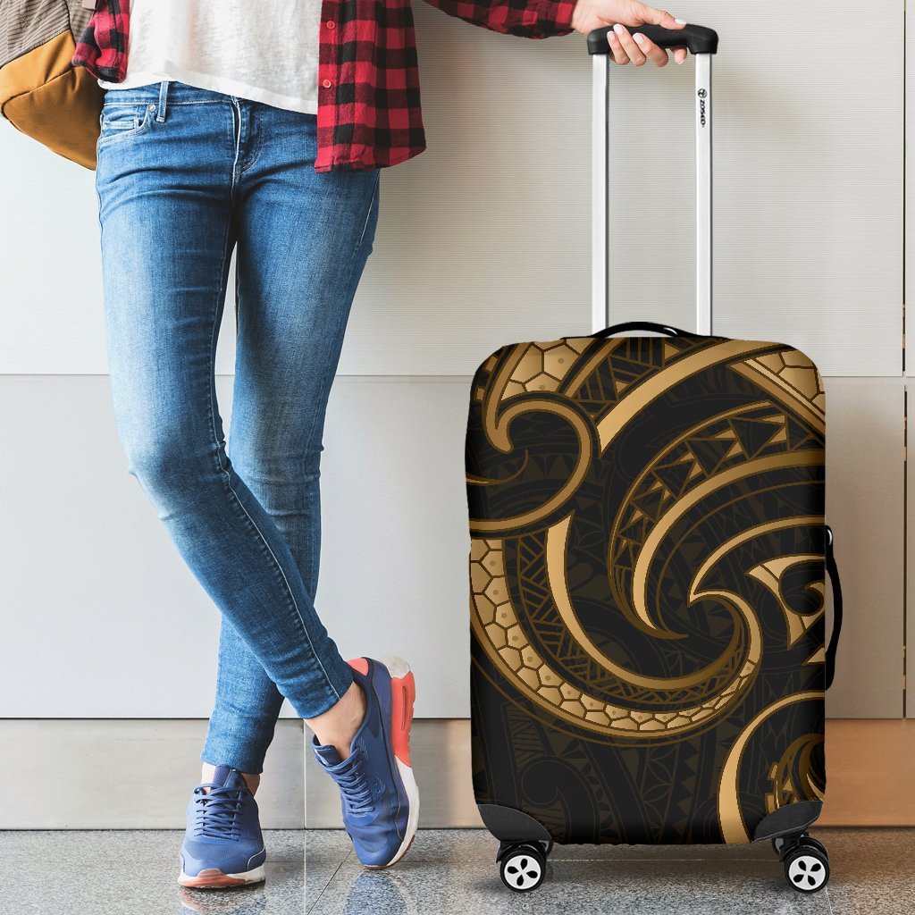 New Zealand Maori Mangopare Luggage Covers Polynesian Gold