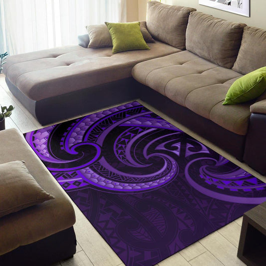 New Zealand Maori Mangopare Area Rug Polynesian Purple