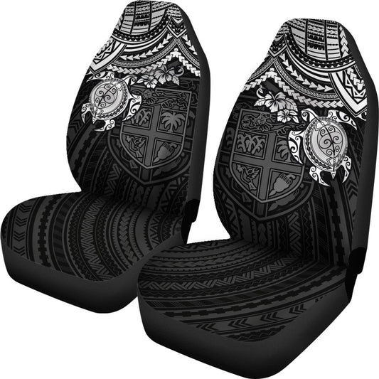 Fiji Car Seat Covers Fiji Flag Polynesian White Turtle