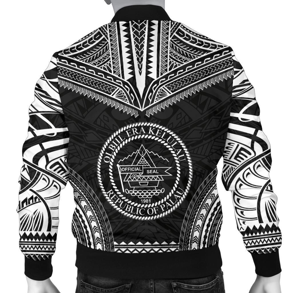Palau Polynesian Chief Men's Bomber Jacket Black Version