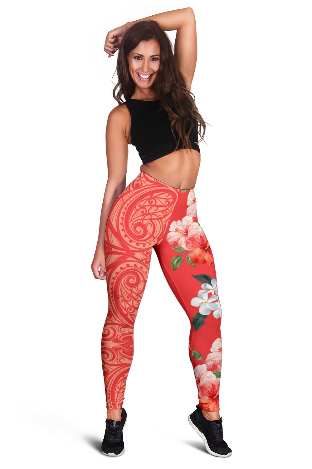 Hawaii Hibiscus Flowers Polynesian - Hawaiian Women's Leggings - Curtis Style