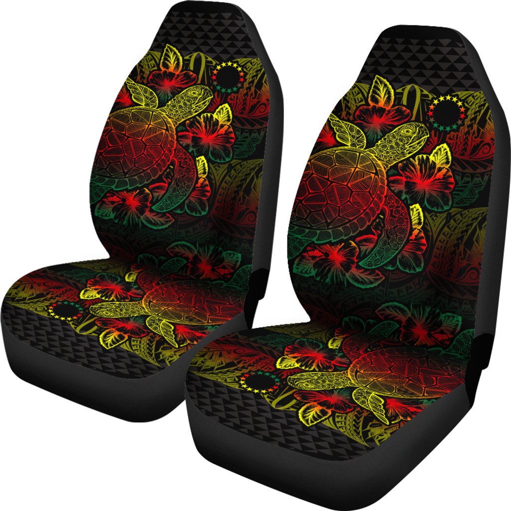 Cook Islands Car Seat Covers Cook Islands Flag Turtle Hibiscus Reggae