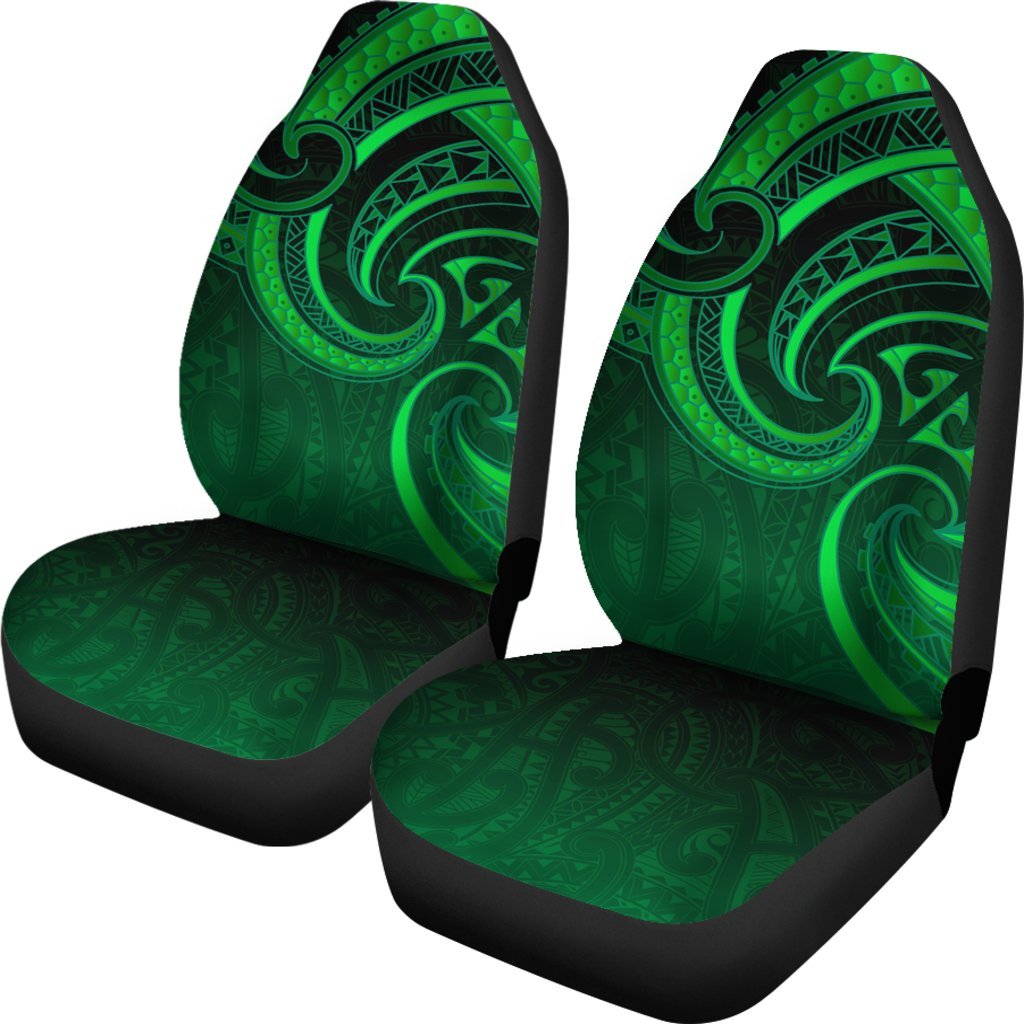 New Zealand Maori Mangopare Car Seat Covers Polynesian Green