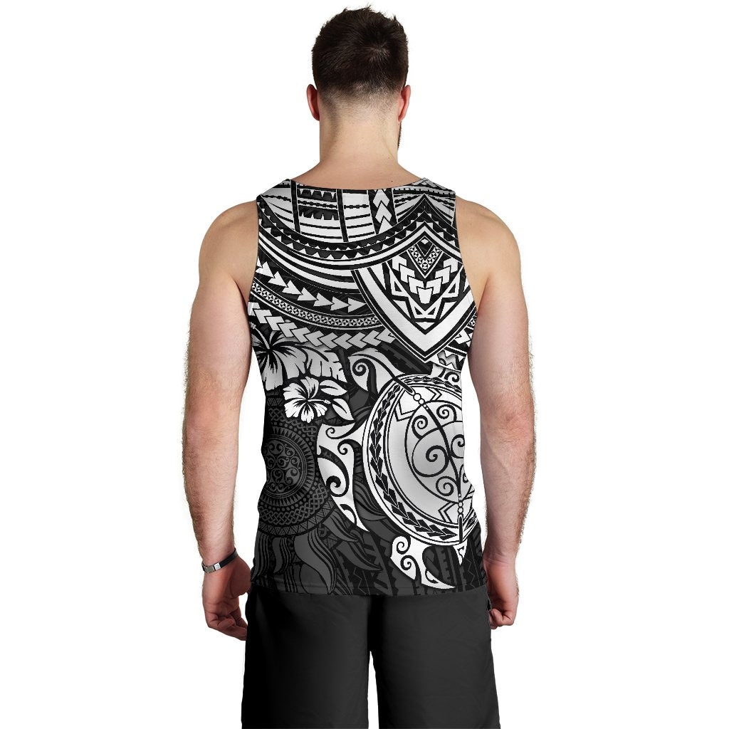 Polynesian Tank Top Men Polynesian White Turtle