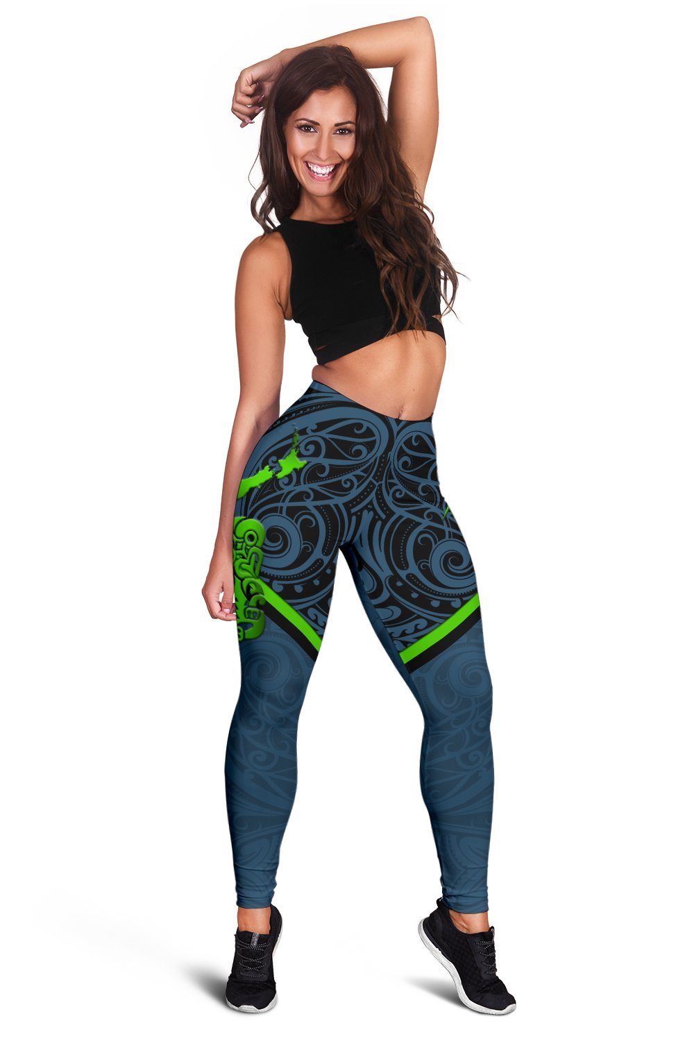 New Zealand Maori Rugby Women Leggings Pride Version - Navy