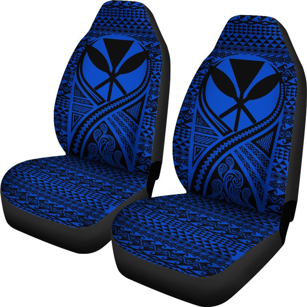 Hawaii Car Seat Cover Hawaii Kanaka Maoli Polynesian Tattoo Blue