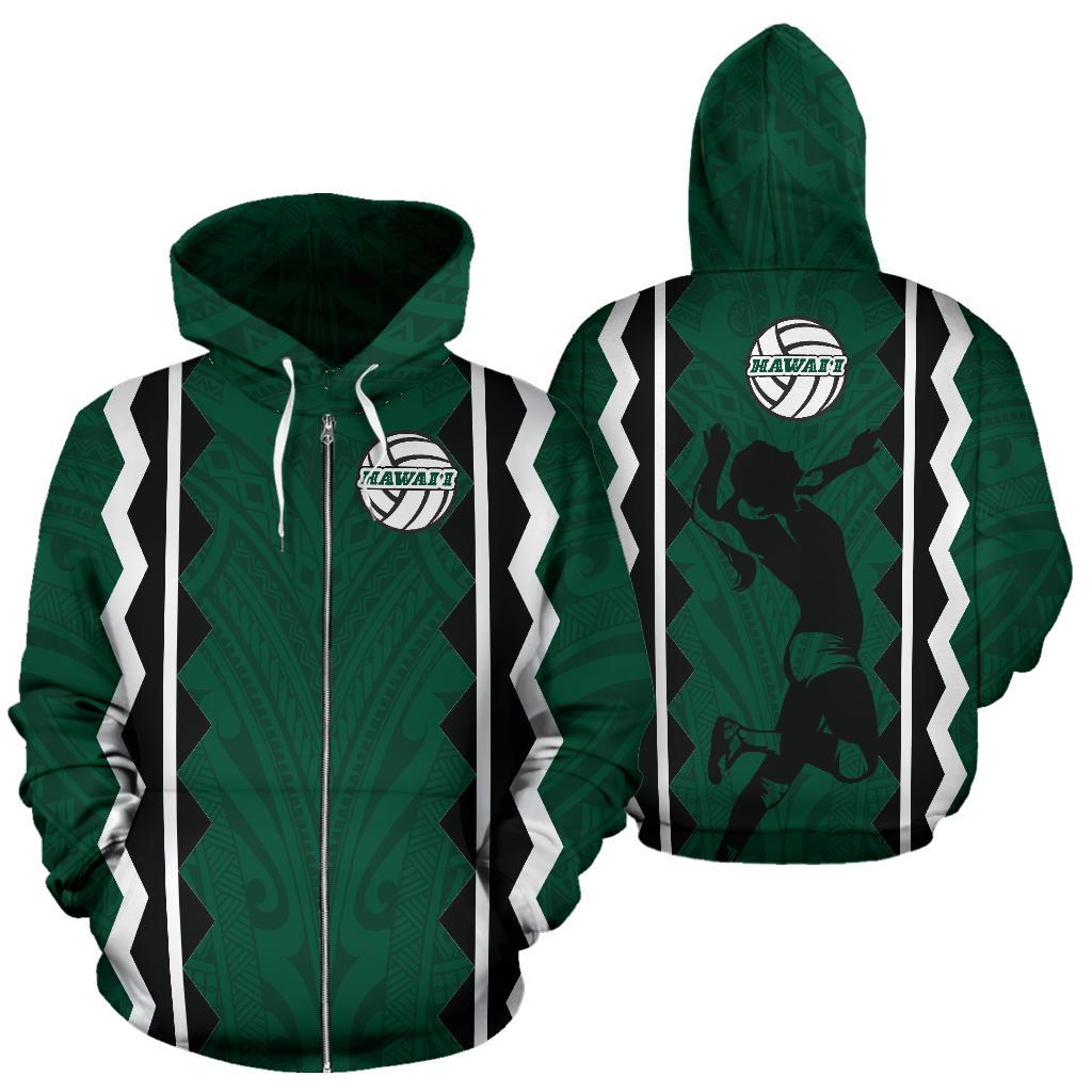 Polynesian Hawaii Women's Volleyball Team Supporter All Over Zip Up Hoodie