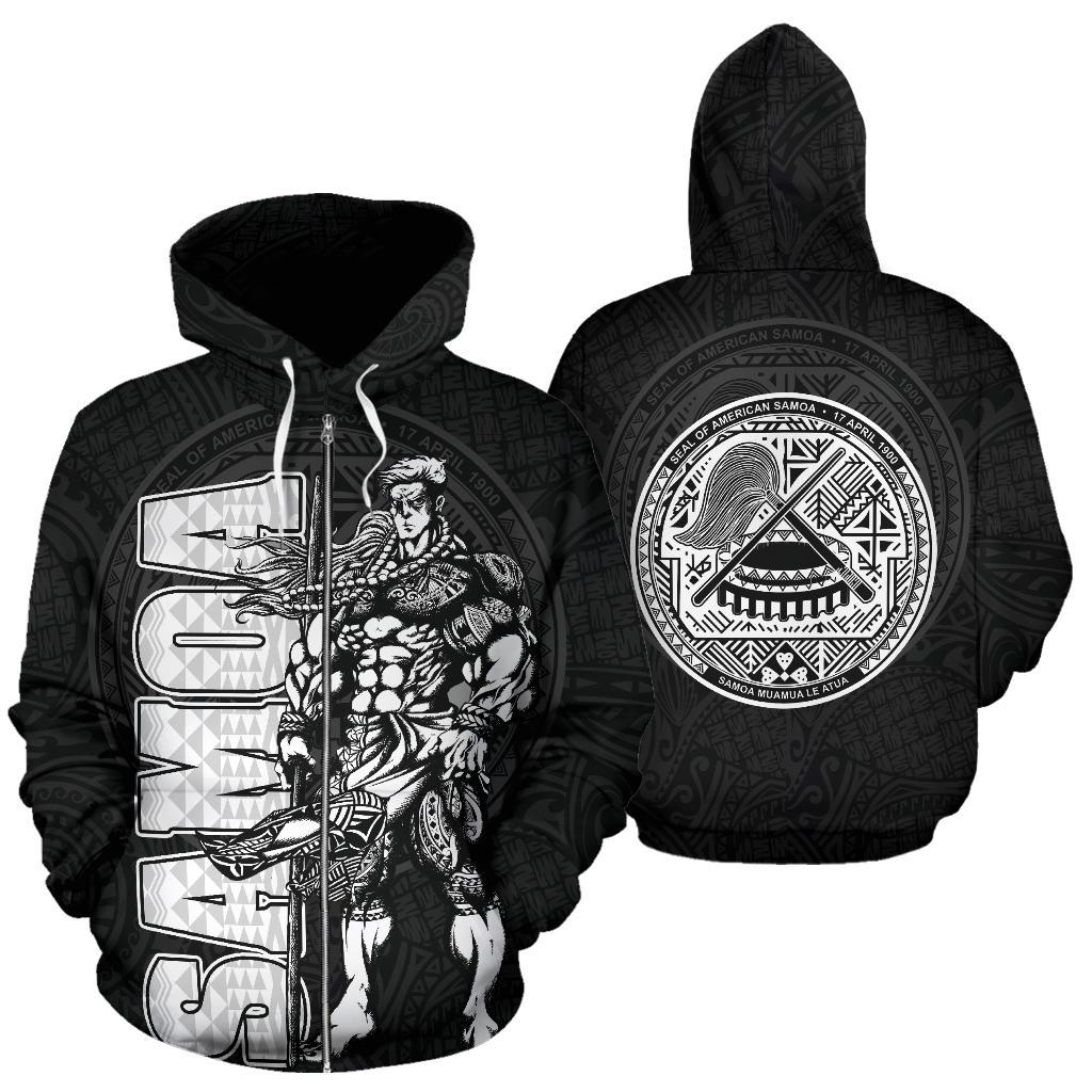 American Samoa Polynesian Zip Up Hoodie Samoan Warrior