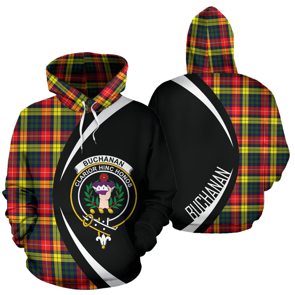 Printivon Buchanan Modern Tartan Crest Hoodie Circle Style
