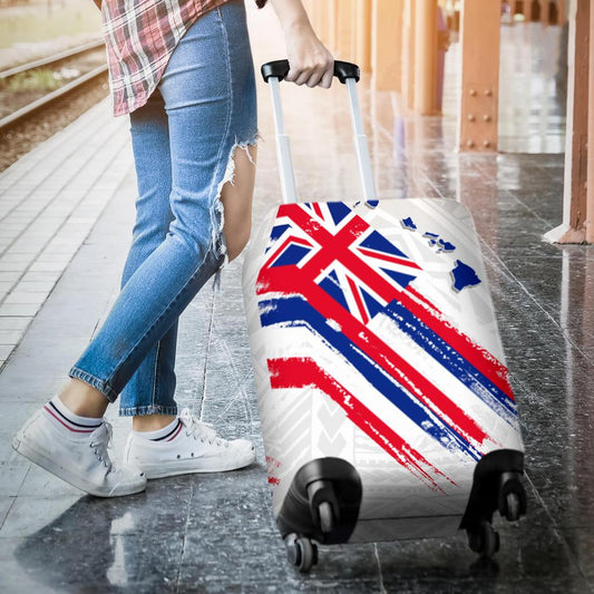 Hawaii Flag Polynesian White Luggage Covers