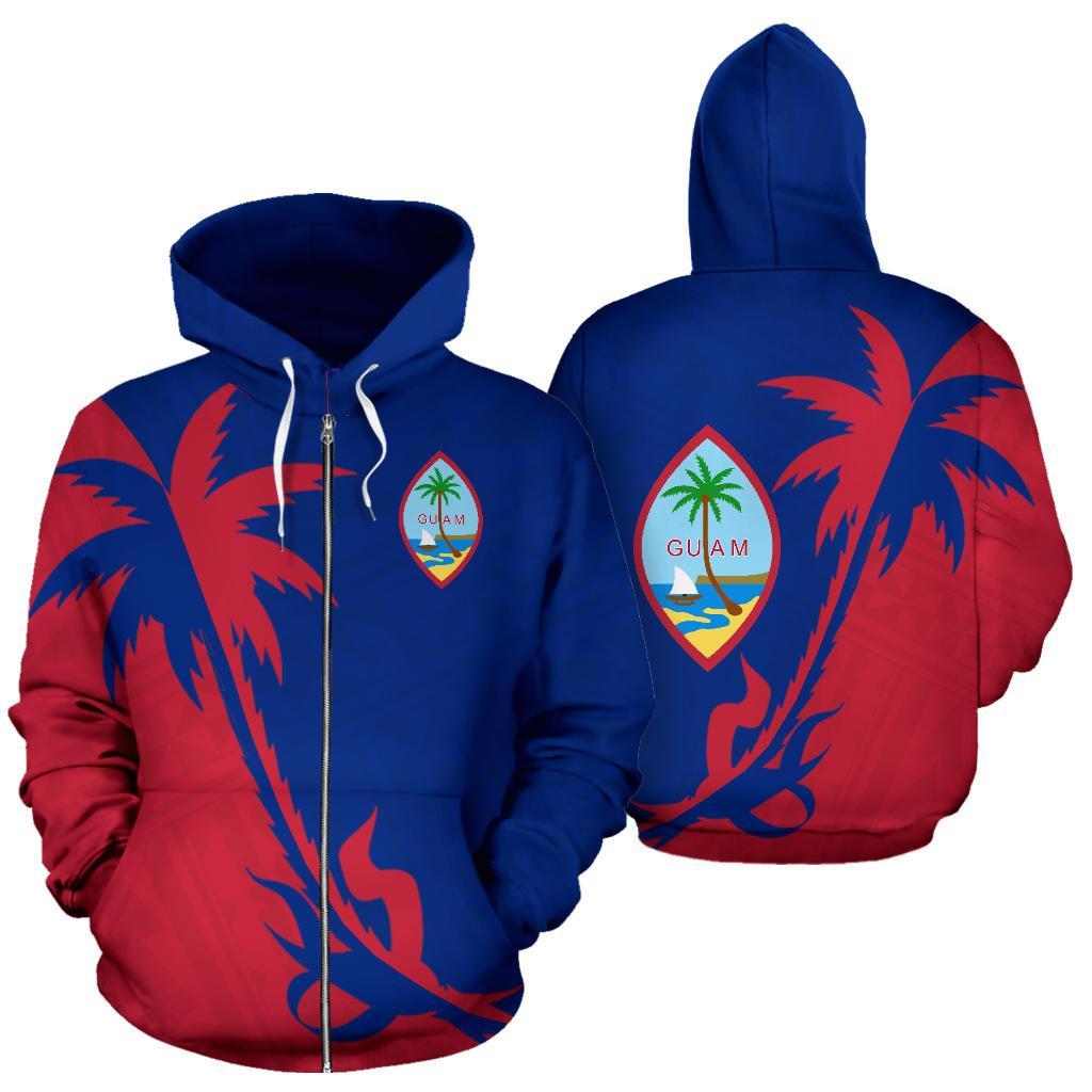 Guam Zip Up Hoodie Guam Coat Of Arms Coconut Tree K4
