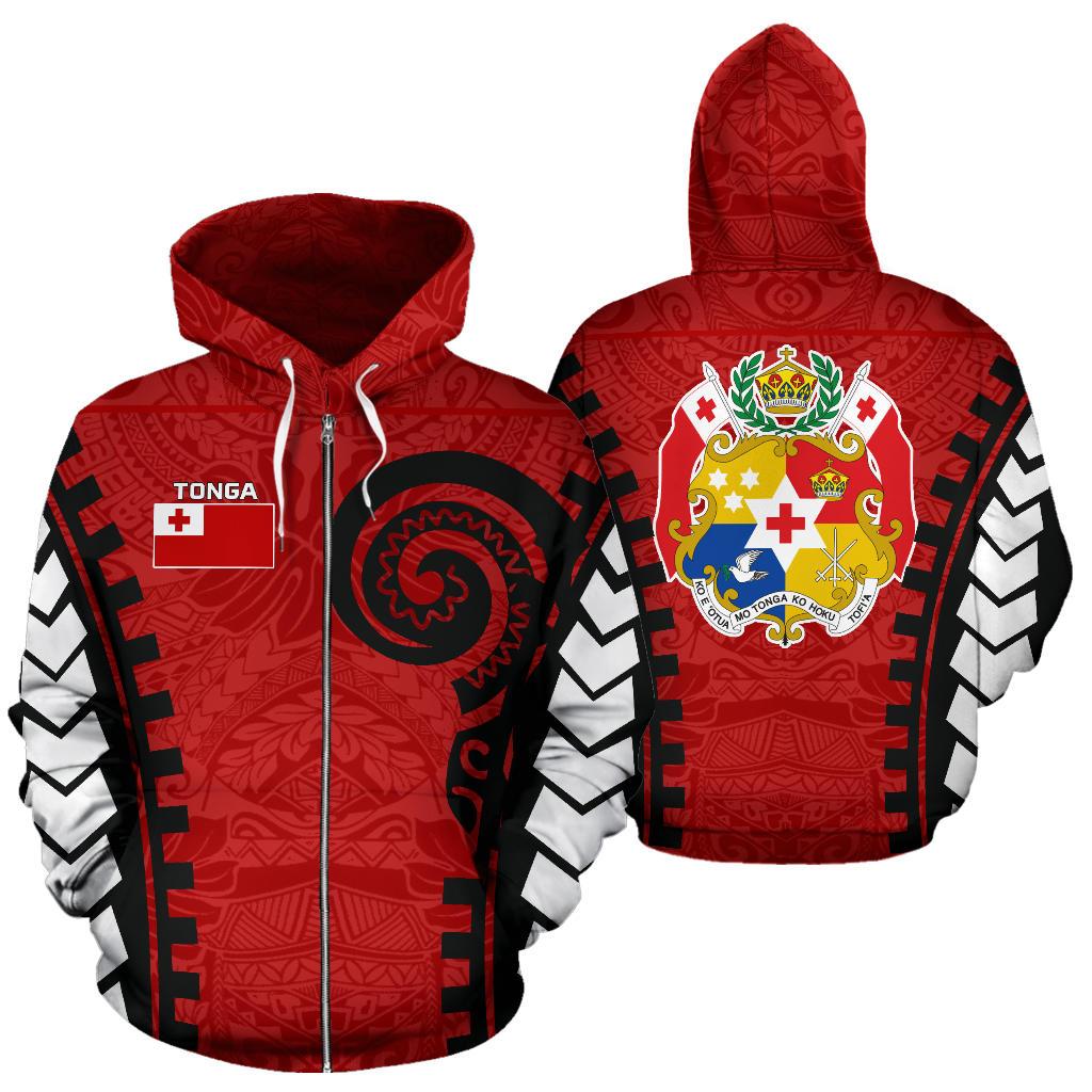Tonga All Over Zip Up Hoodie Warrior Style