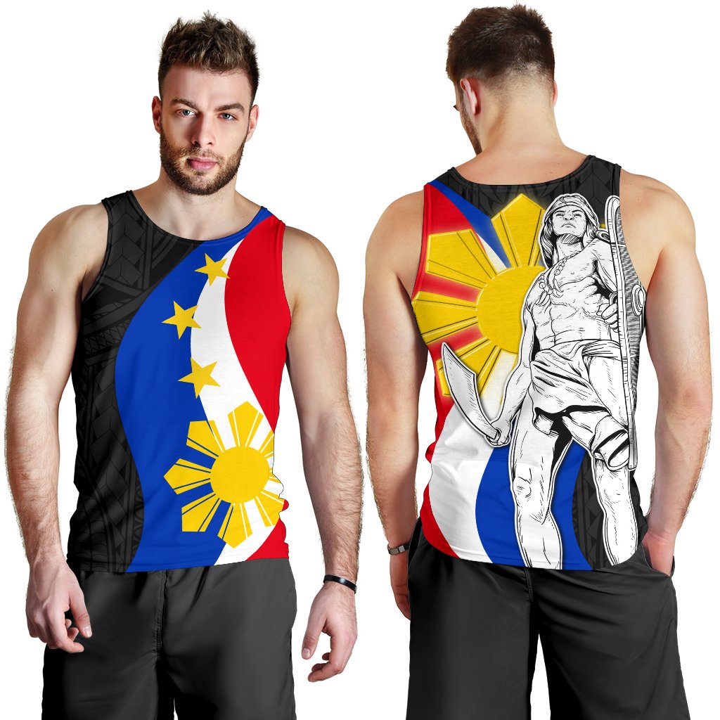 Philippines Men Tank Top King Lapu Lapu Polynesian Pattern