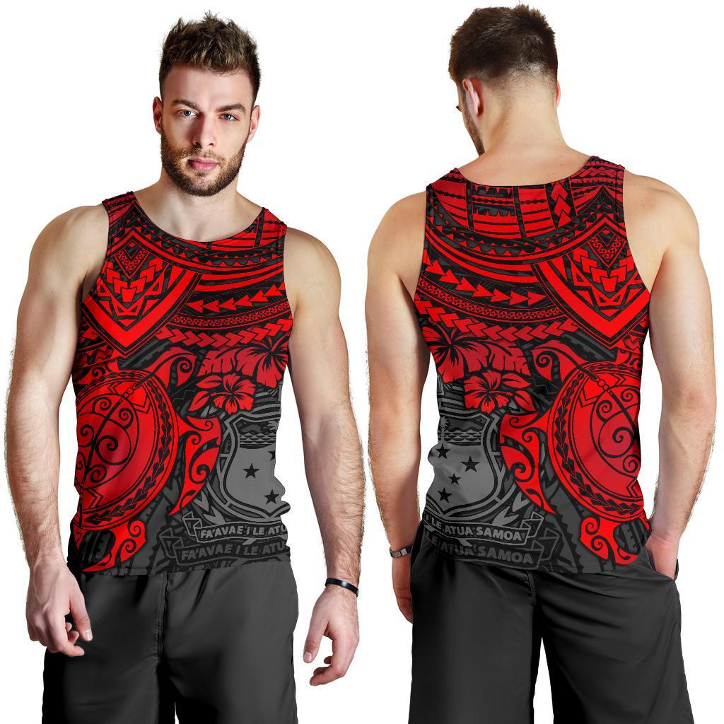 Samoa Polynesian Men's Tank Top Red Turtle