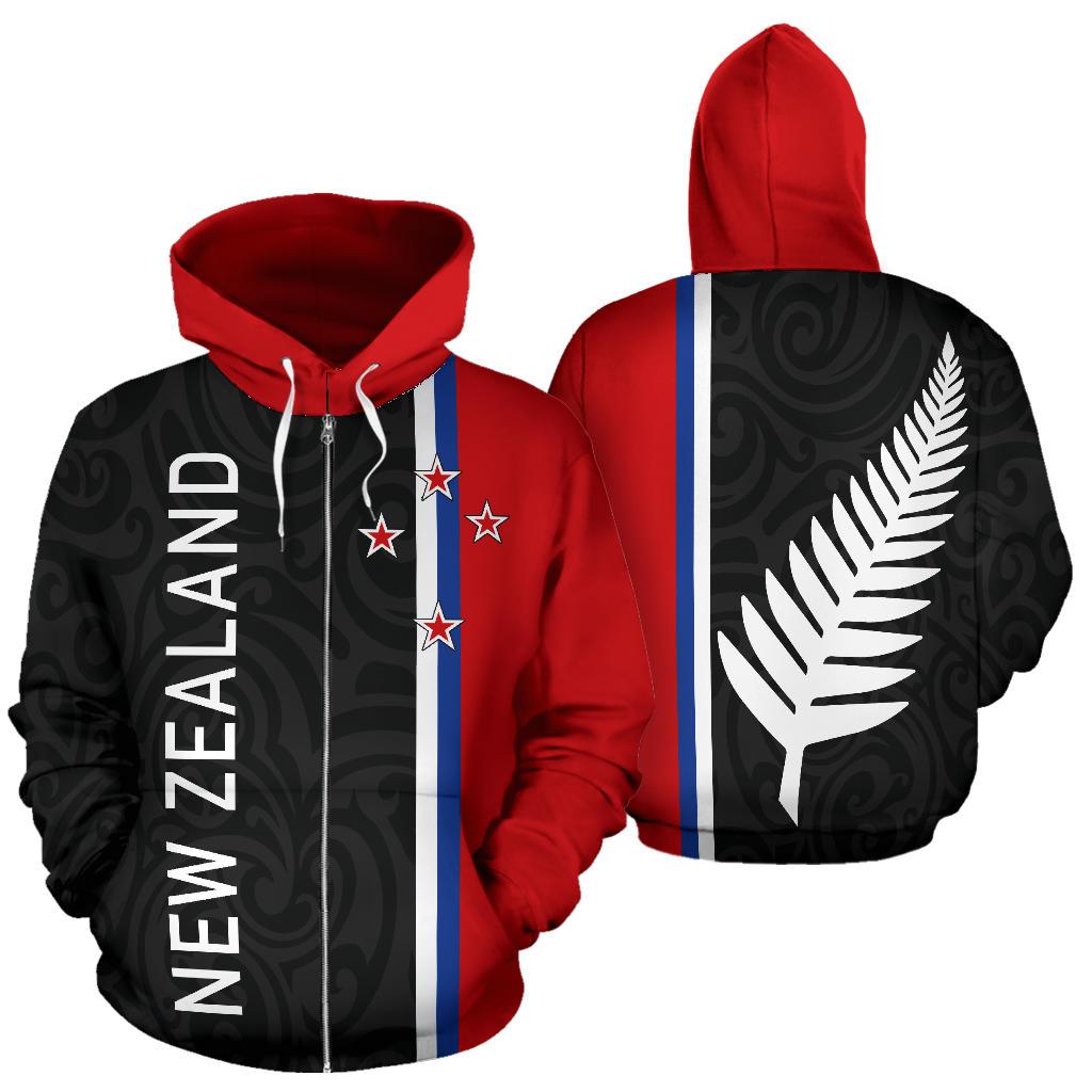 New Zealand All Over Zip Up Hoodie Straight Version