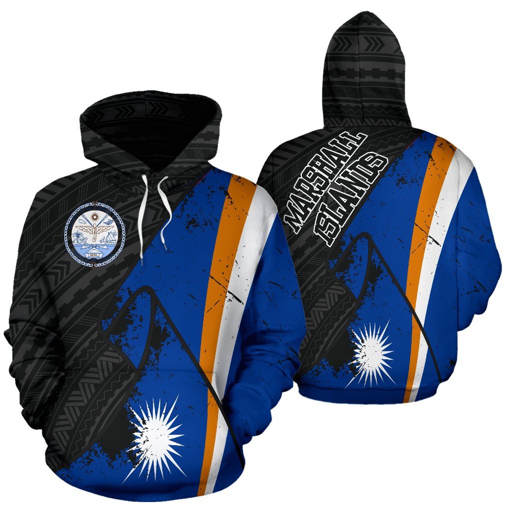 Marshall Islands Pullover Hoodie Marshall Islands Flag Seal Grunge Special A7