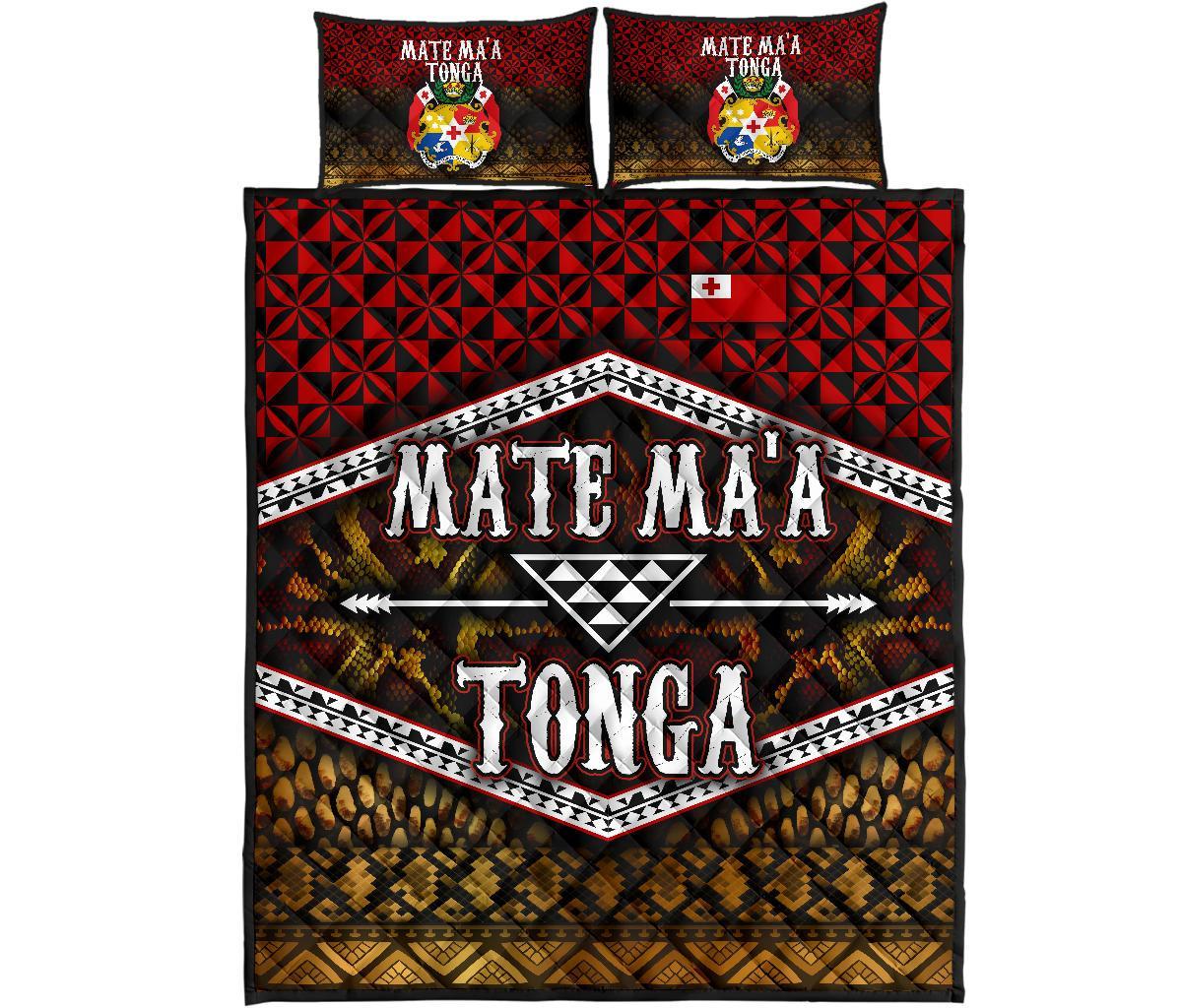 Tonga Quilt Bed Set Tonga Flag Mate Ma'a