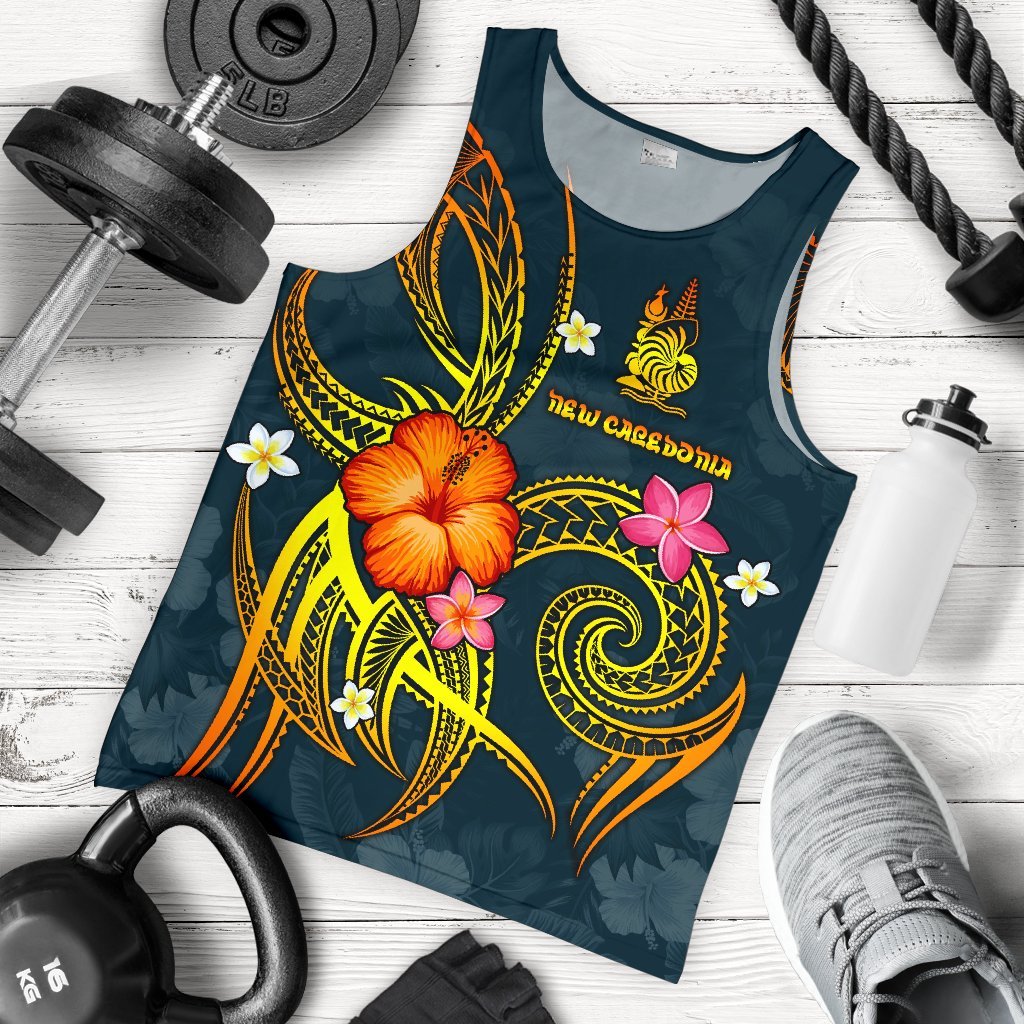 New Caledonia Polynesian Men's Tank Top Legend of New Caledonia Blue