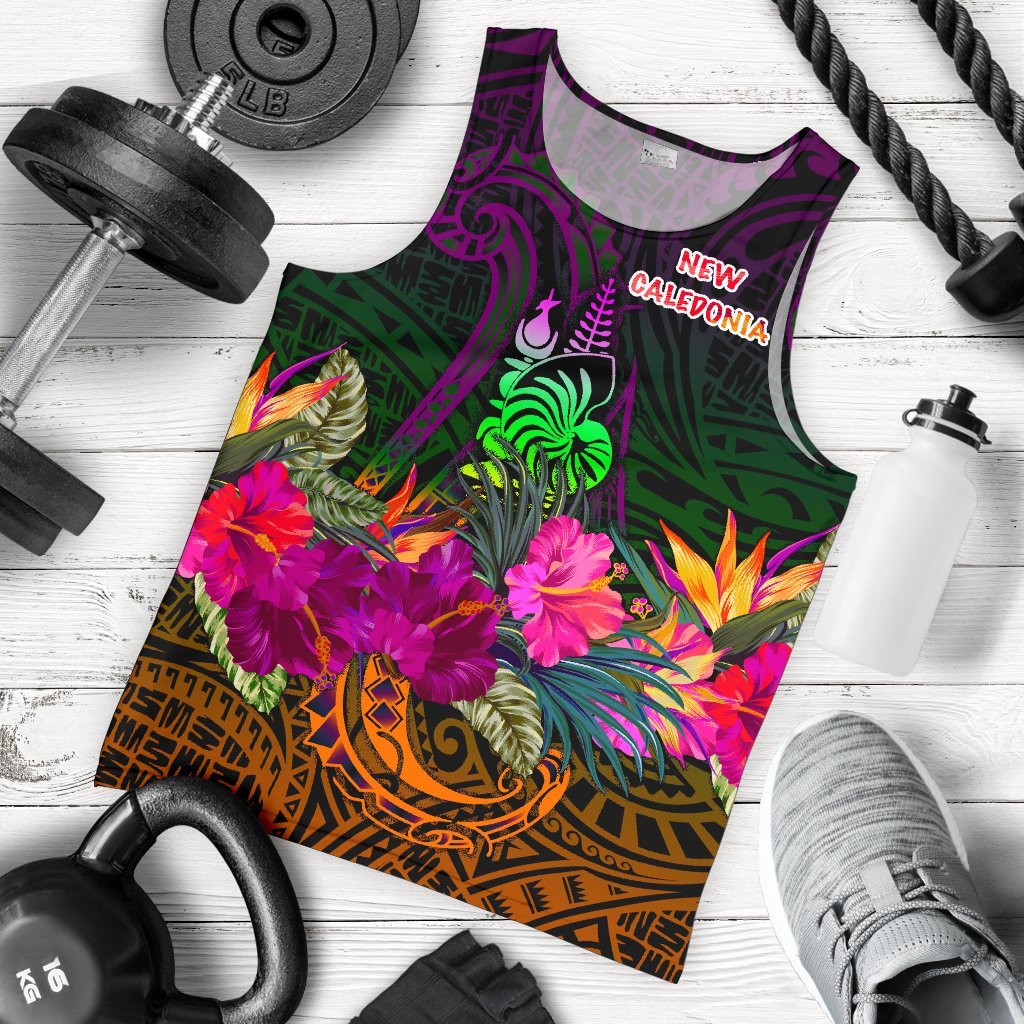 New Caledonia Polynesian Men's Tank Top Summer Hibiscus