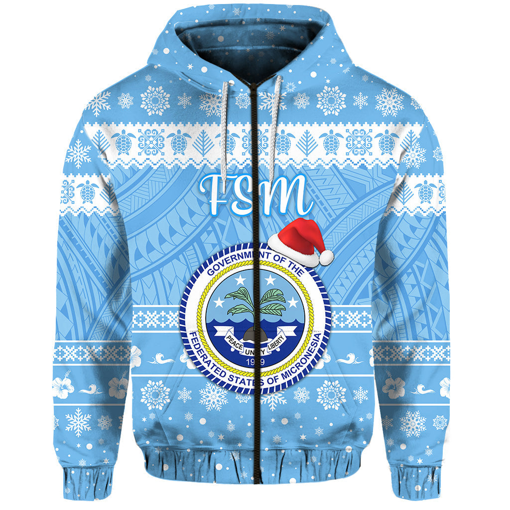 Federated States of Micronesia Christmas Zip Hoodie Simple Style FSM Seal