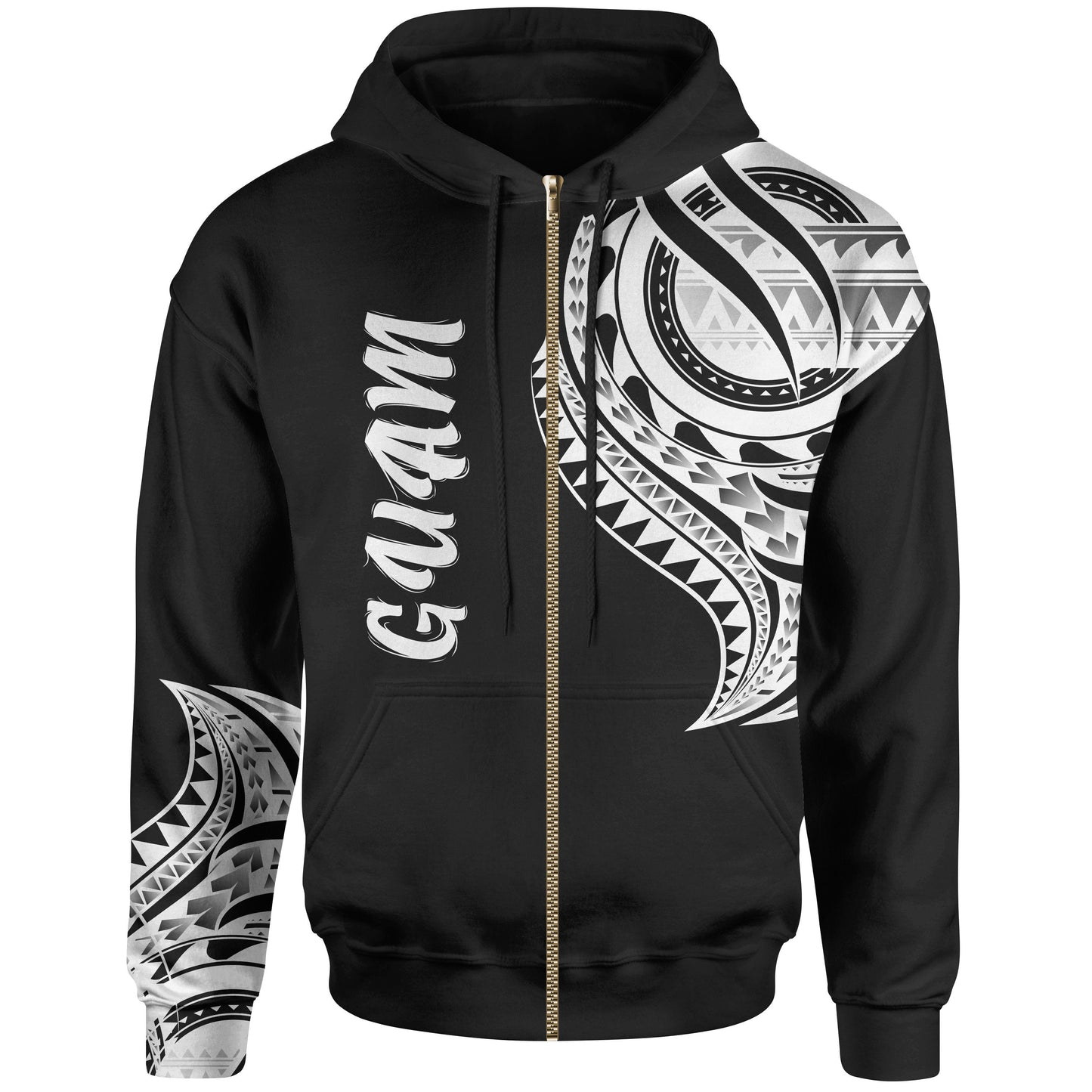 Guam Zip Hoodie Guam Tatau Patterns