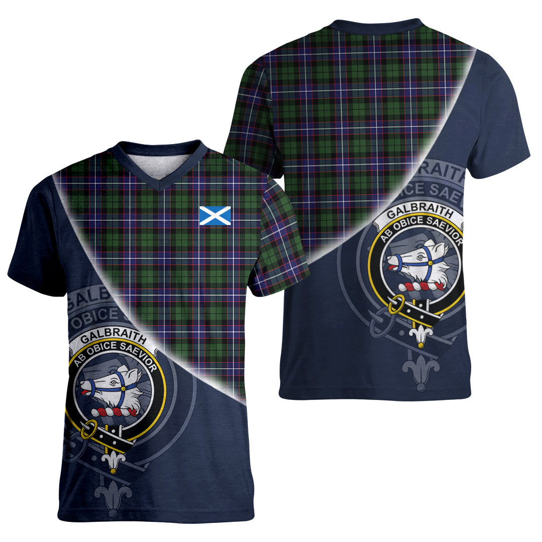Printivon Galbraith Modern Tartan Scottish Crest T Shirt