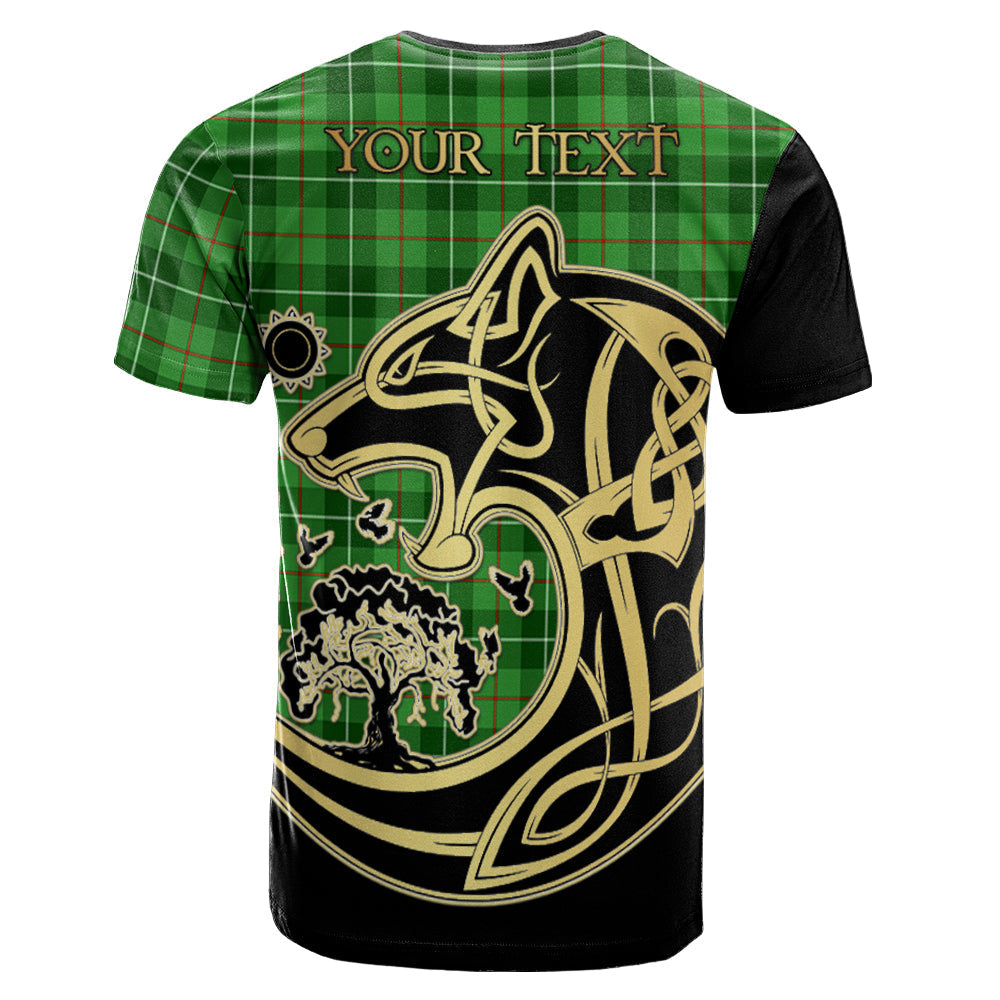 Printivon Galloway Crest Celtic Wolf Tartan T Shirt Custom Your Text