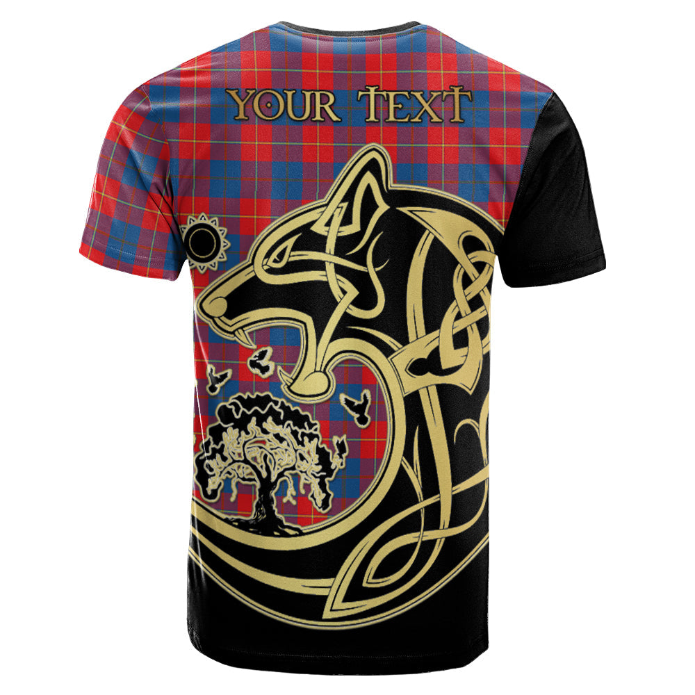 Printivon Galloway Red Crest Celtic Wolf Tartan T Shirt Custom Your Text