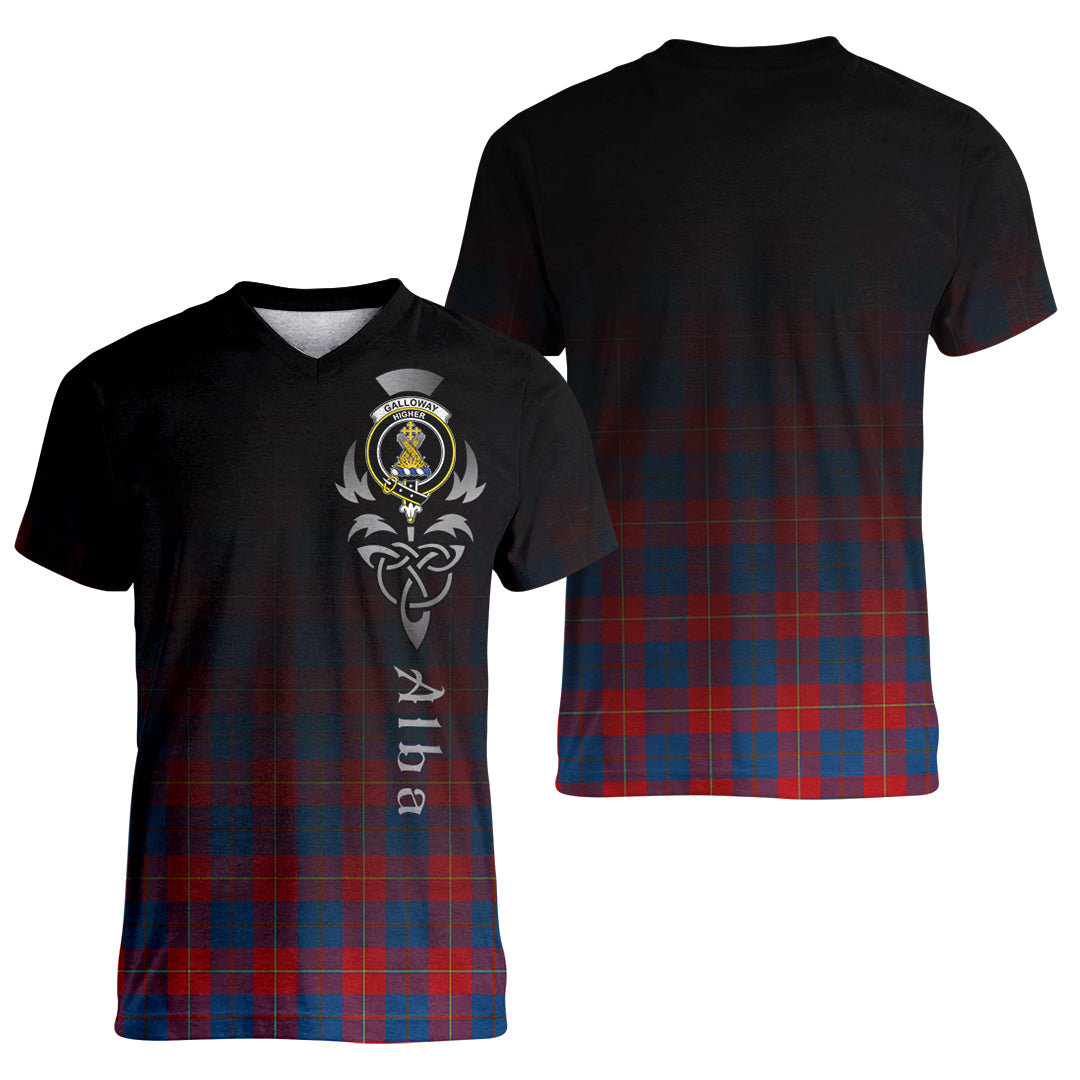 Printivon Galloway Red Tartan Crest Alba Celtic T Shirt