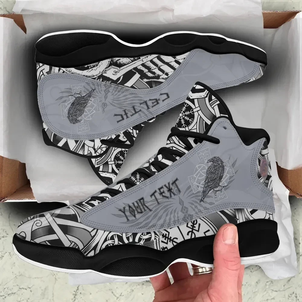 Custom Viking Raven Celtic High Top Sneakers Shoes Women's Men's