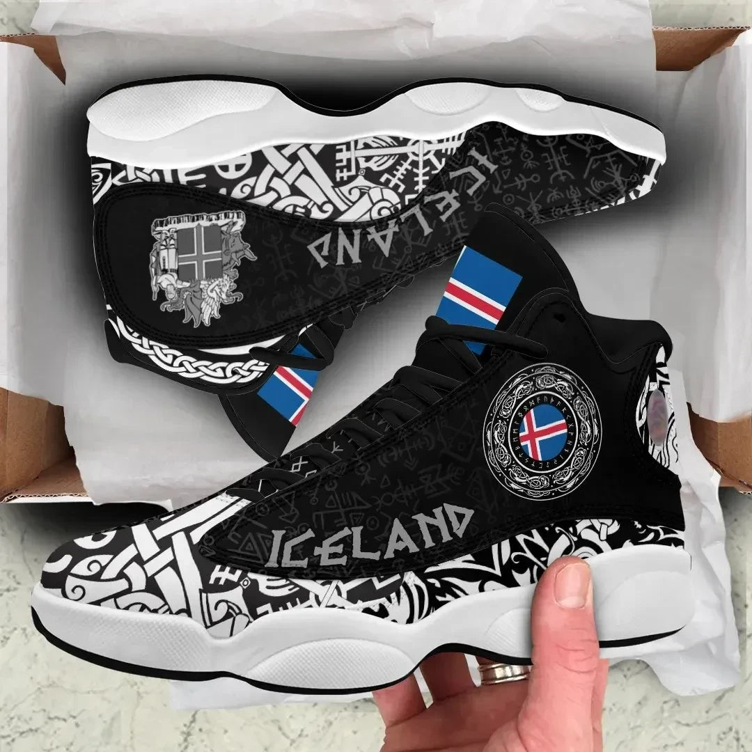 Iceland Coat Of Arms High Top Sneakers Shoes
