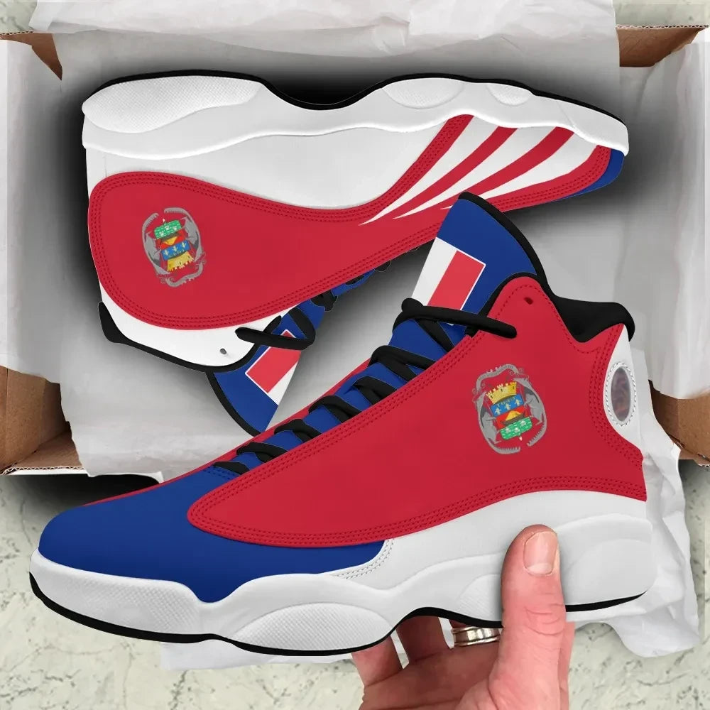 French Guiana Flag High Top Sneakers Shoes Women's Men's