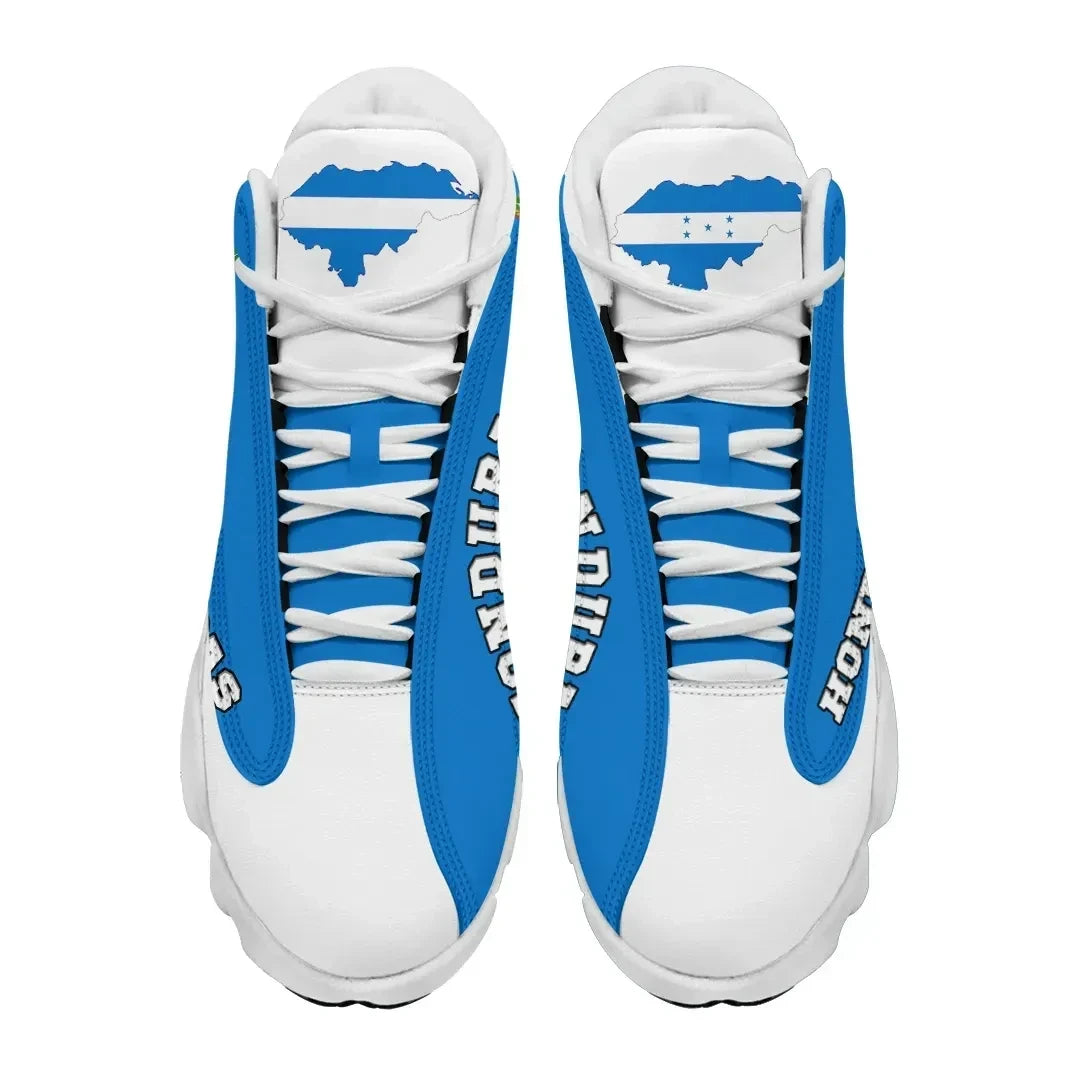 Honduras High Top Sneakers Shoes Flag and Coat of Arms